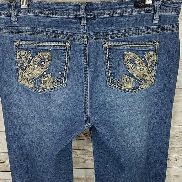 Earl Jeans, 0058, women's straight leg, pocket embellishments, Sz 12 - Picture 5 of 8